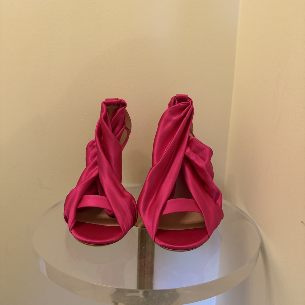 Casadei, User: callherkimberly@gmail.com Casadei Fuchsia Satin Draped Stiletto H - Picture 2 of 7